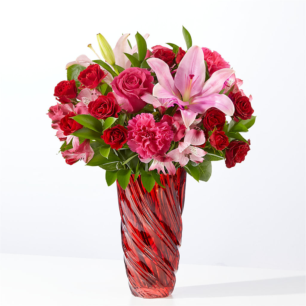 In Love Bouquet with Luxe Swirl Vase – CAAN FLORAL & GREENHOUSES LLC, Sheboygan WI