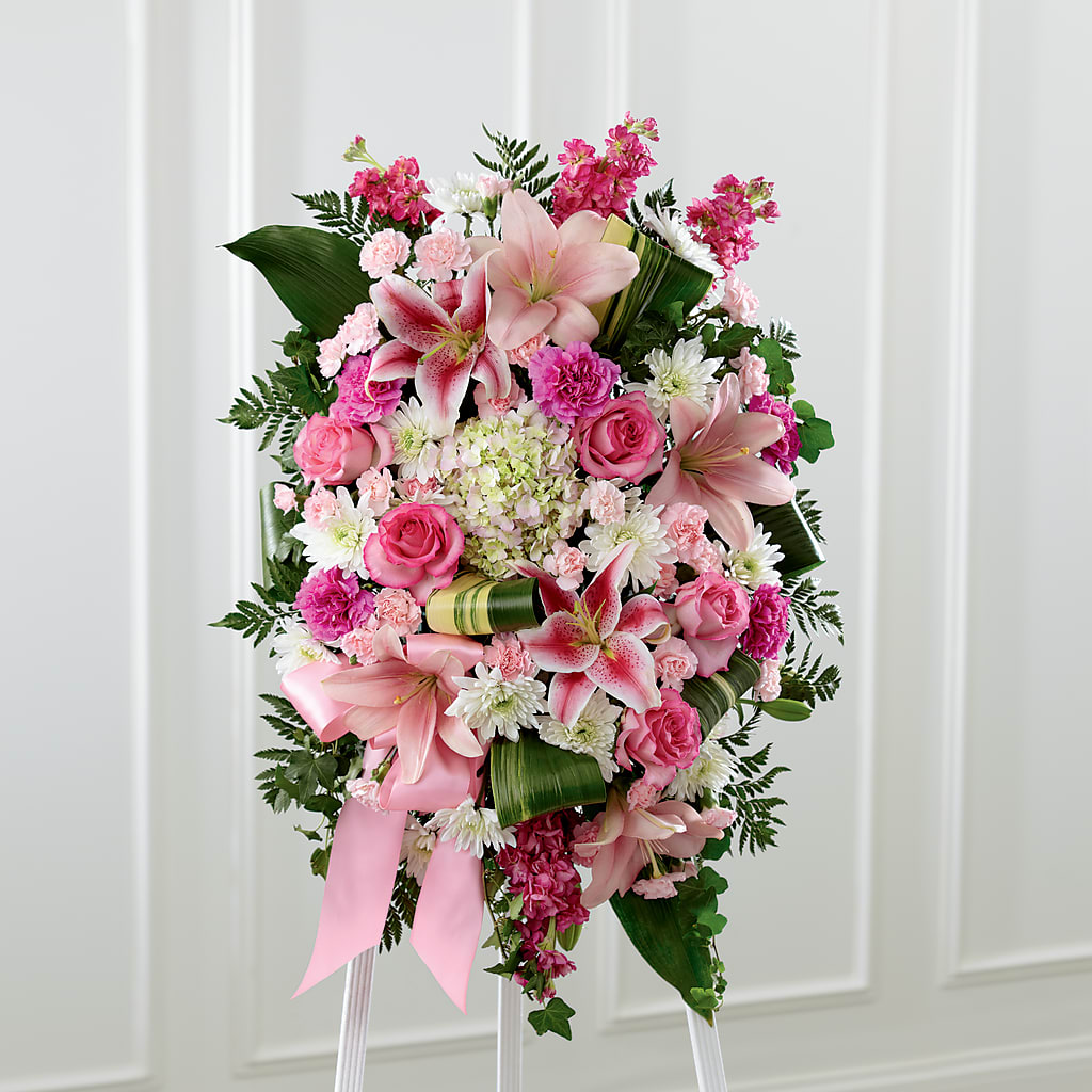 Comforting Standing Spray – CAAN FLORAL & GREENHOUSES LLC, Sheboygan WI