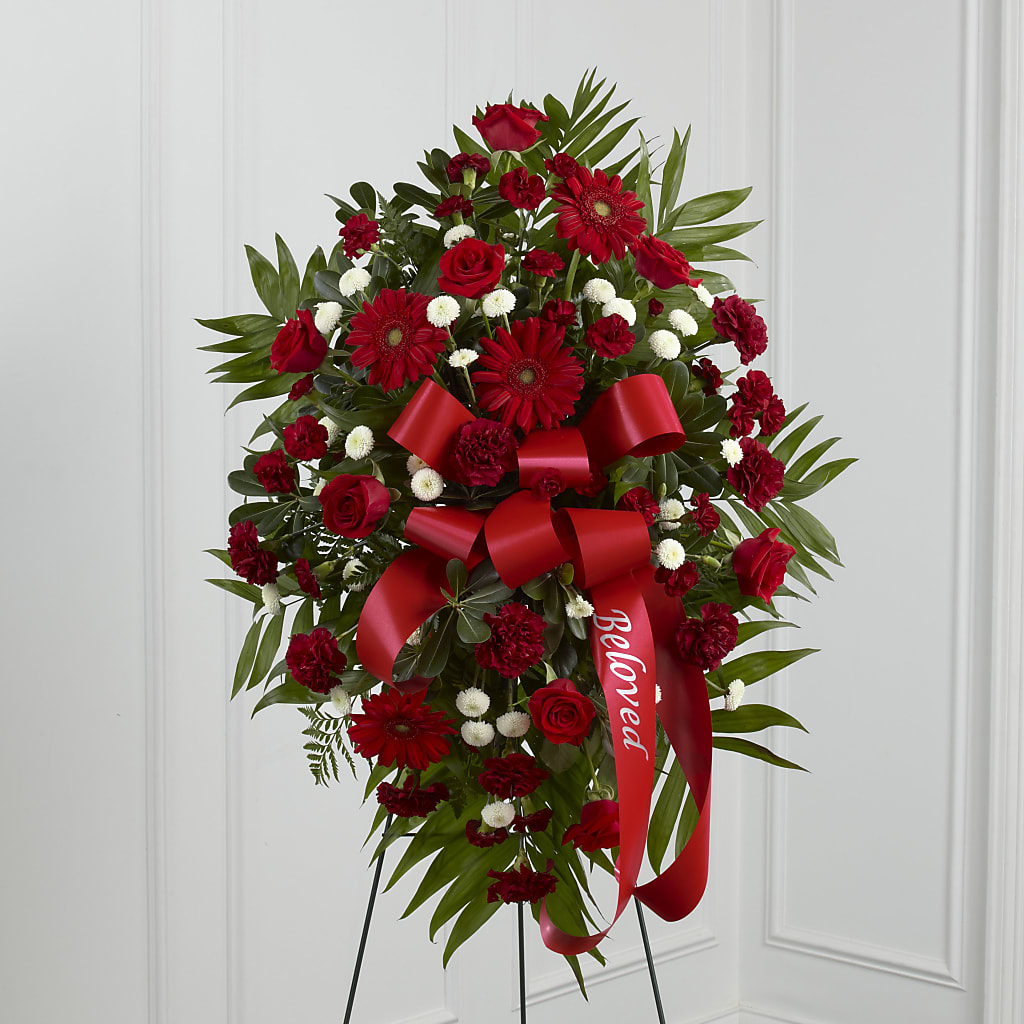 Treasured Memories Standing Spray – CAAN FLORAL & GREENHOUSES LLC, Sheboygan WI