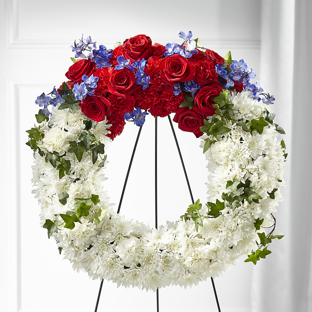 Patriotic Passion Wreath – CAAN FLORAL & GREENHOUSES LLC, Sheboygan WI