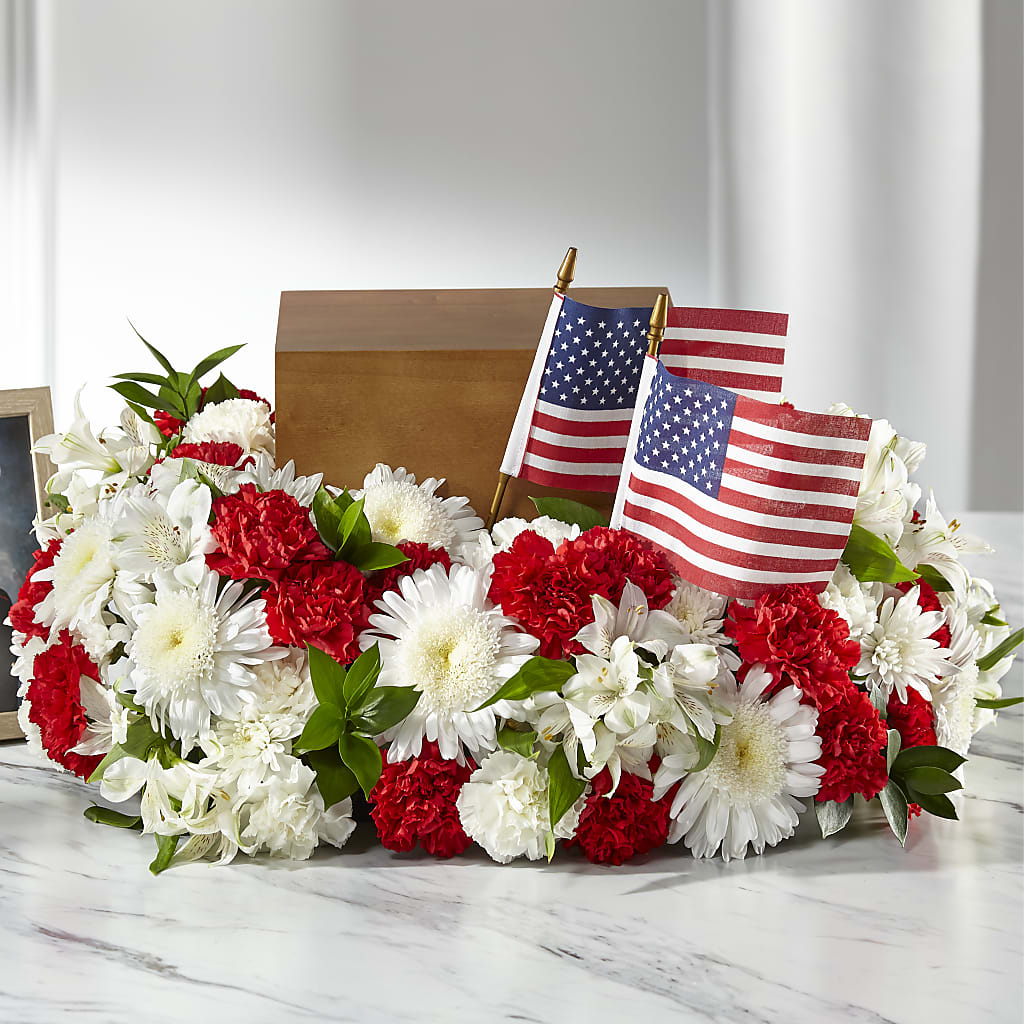 Spirit of Patriotism Cremation Adornment – CAAN FLORAL & GREENHOUSES LLC, Sheboygan WI
