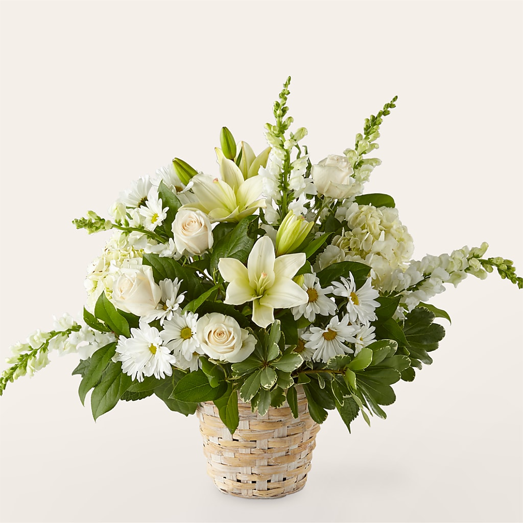 Ivory Elegance Floral Basket – CAAN FLORAL & GREENHOUSES LLC, Sheboygan WI