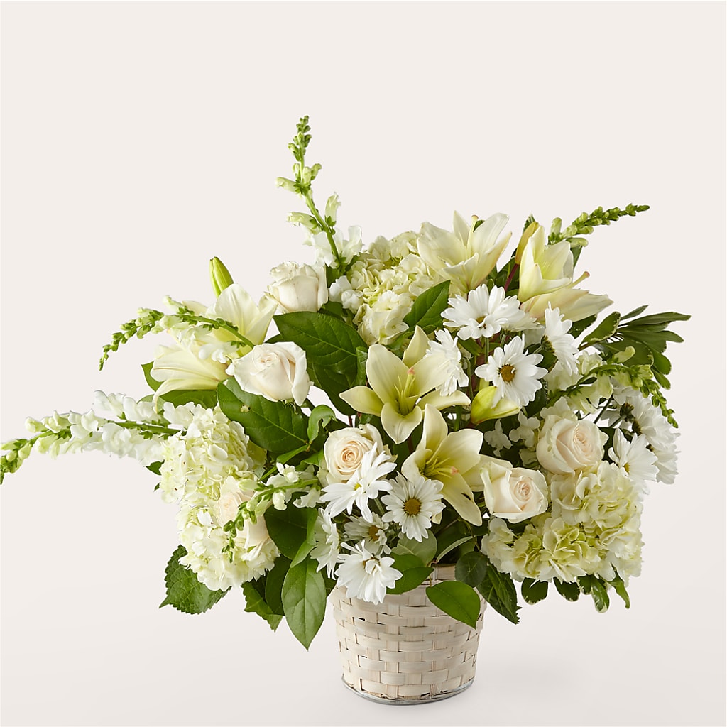 Ivory Elegance Floral Basket – CAAN FLORAL & GREENHOUSES LLC, Sheboygan WI