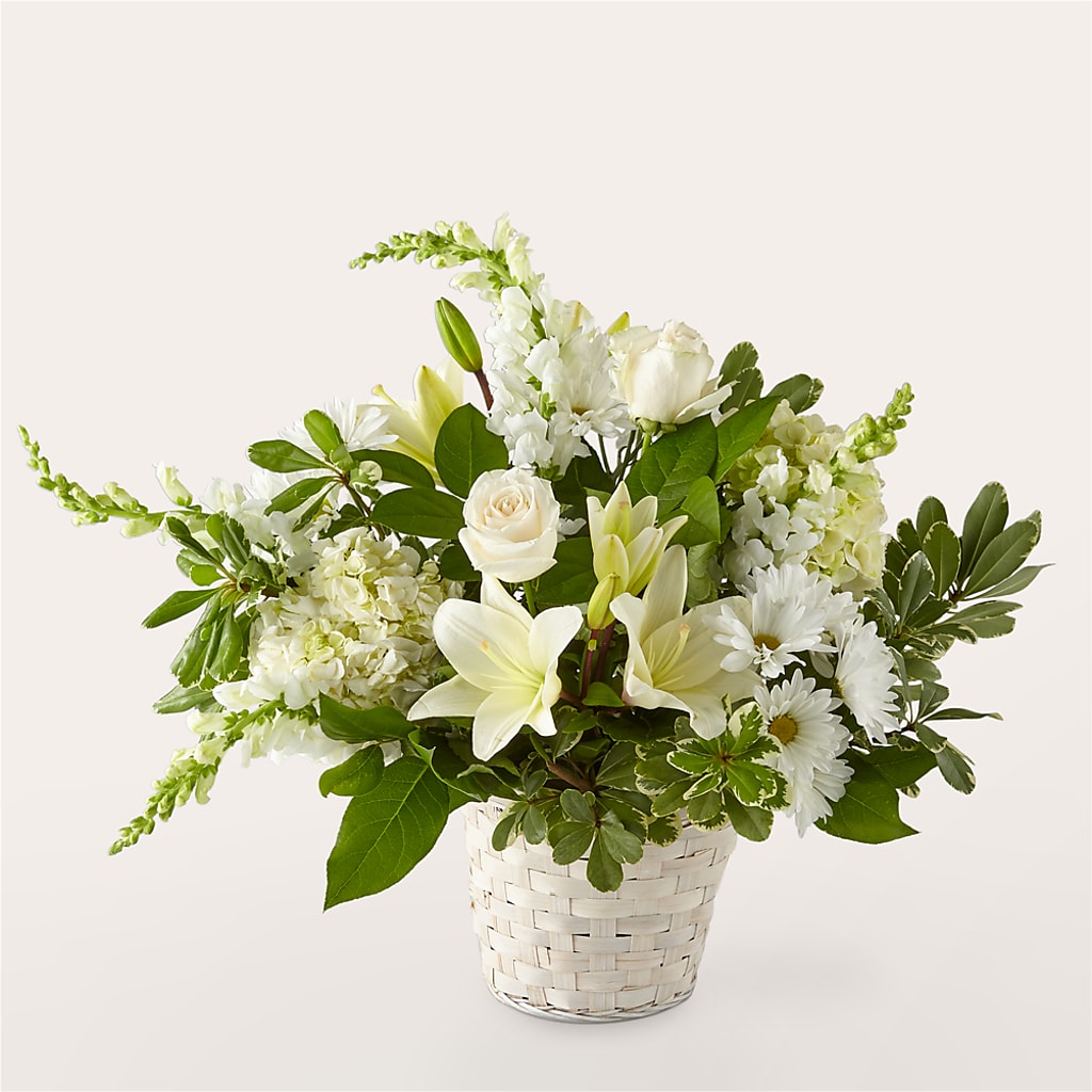 Ivory Elegance Floral Basket – CAAN FLORAL & GREENHOUSES LLC, Sheboygan WI