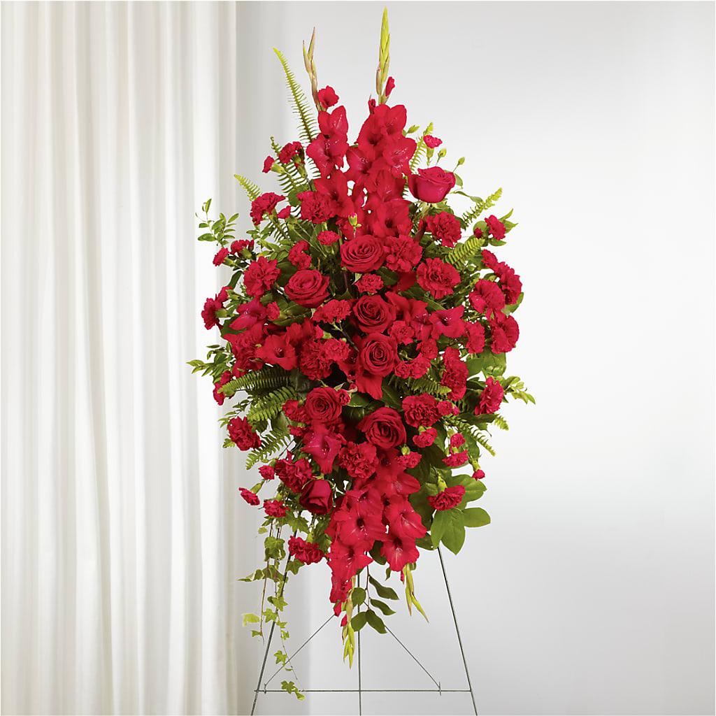 From the Heart Standing Spray – CAAN FLORAL & GREENHOUSES LLC, Sheboygan WI