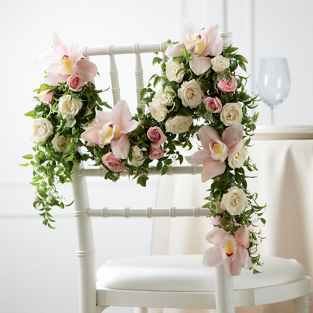 Orchid Rose Chair Décor – CAAN FLORAL & GREENHOUSES LLC, Sheboygan WI