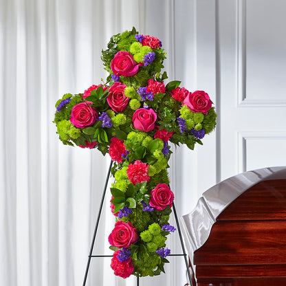 Tribute Rose Floral Cross – CAAN FLORAL & GREENHOUSES LLC, Sheboygan WI