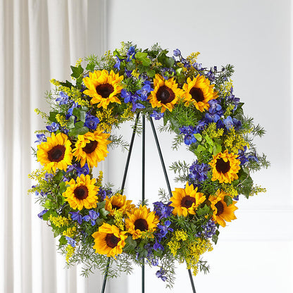 Bright Rays Wreath – CAAN FLORAL & GREENHOUSES LLC, Sheboygan WI