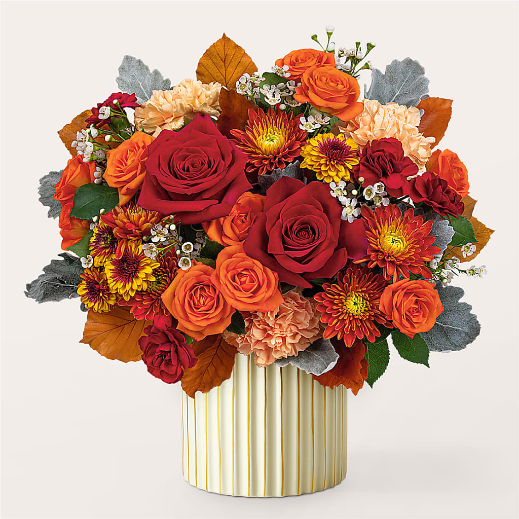 Merlot Bouquet with Ivory Vase – CAAN FLORAL & GREENHOUSES LLC, Sheboygan WI