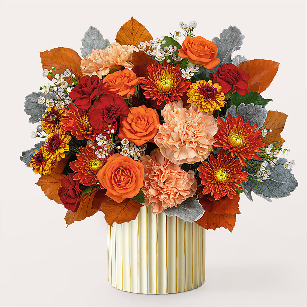 Merlot Bouquet with Ivory Vase – CAAN FLORAL & GREENHOUSES LLC, Sheboygan WI