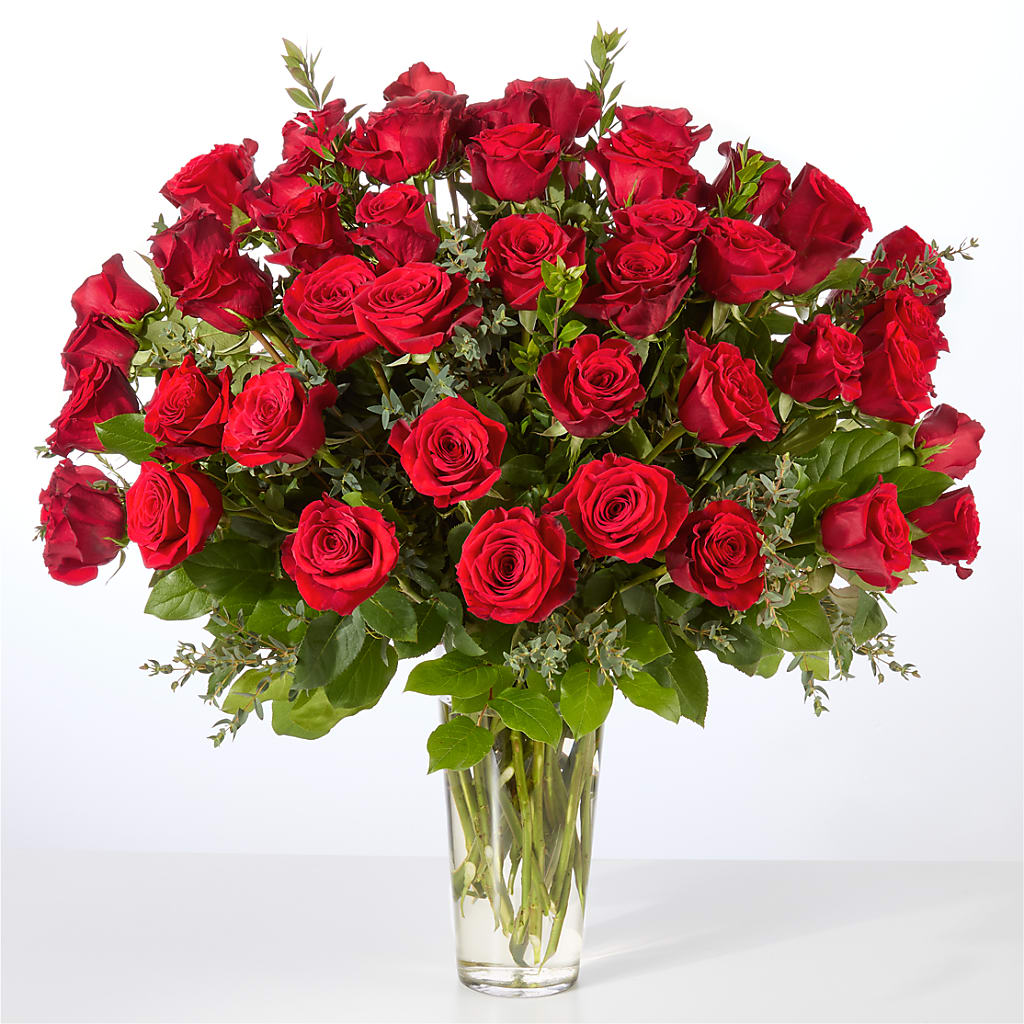 Forever Yours Fifty Stem Red Rose Bouquet – CAAN FLORAL & GREENHOUSES LLC, Sheboygan WI