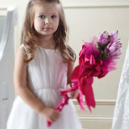 Sparkle Pink Flower Girl Bouquet – CAAN FLORAL & GREENHOUSES LLC, Sheboygan WI
